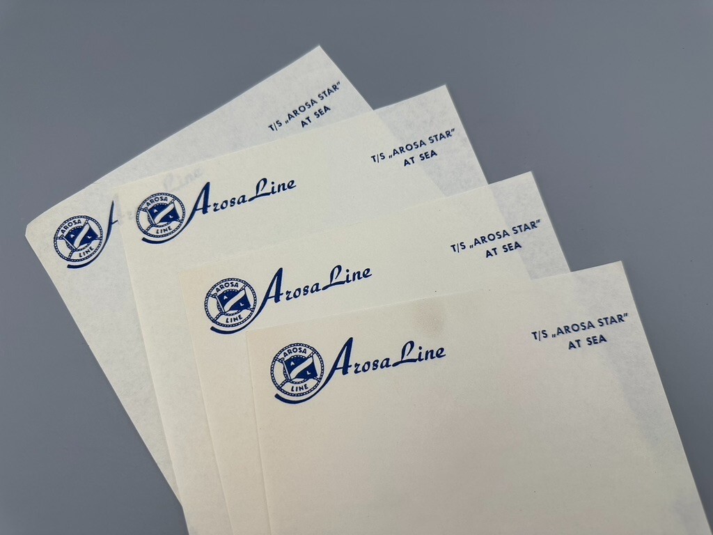 1958 SS AROSA STAR Miami Cruise Ship Cuba STEAMER Stationery 1958 SS AROSA STAR Miami Cruise Ship Cuba STEAMER Stationery