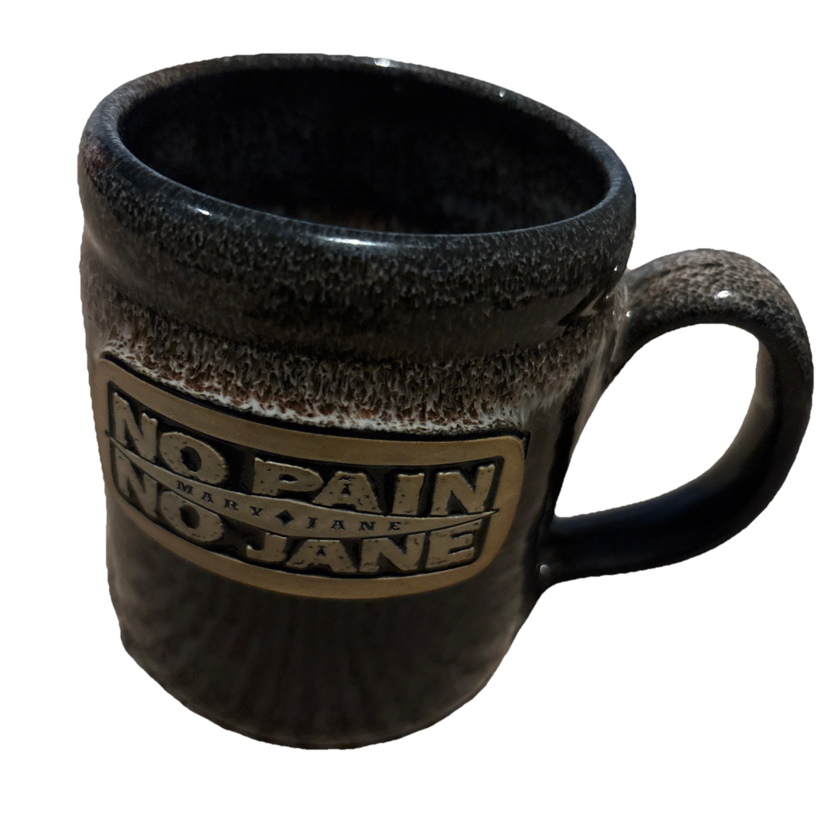 Rare Deneen Pottery Hand Thrown Mug No Pain No Jane