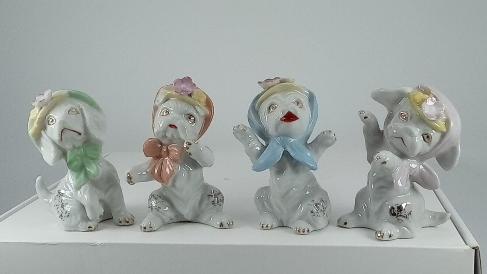 VINTAGE N.O.S. Japanese Dog Figurines SET OF 4 FROM 50\'S AND 60\'S VINTAGE N.O.S. Japanese Dog Figurines SET OF 4 FROM 50\'S AND 60\'S