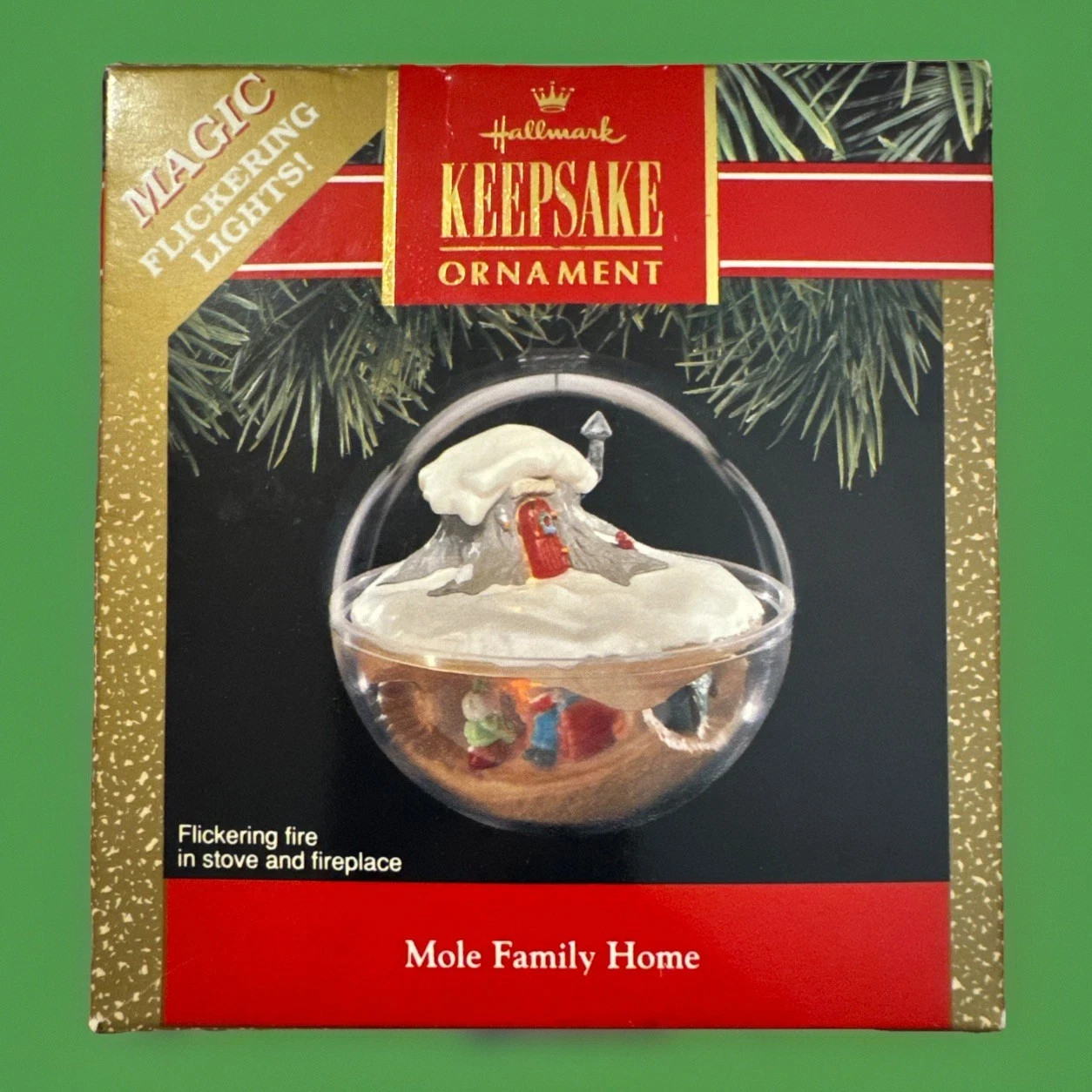 Hallmark Keepsake Magic Ornament  Lights Mole Family Home 1991-5-18-286