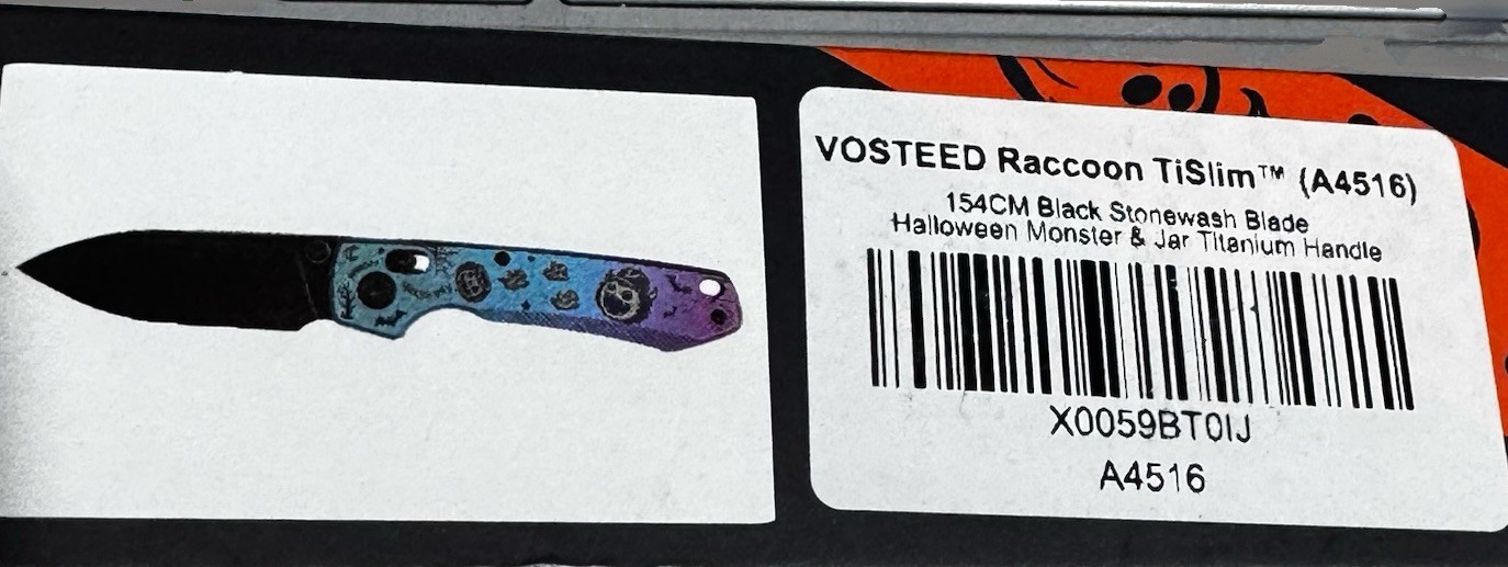 Vosteed Racoon TiSlim 154C Black Stonewash Halloween Monster (A4516)