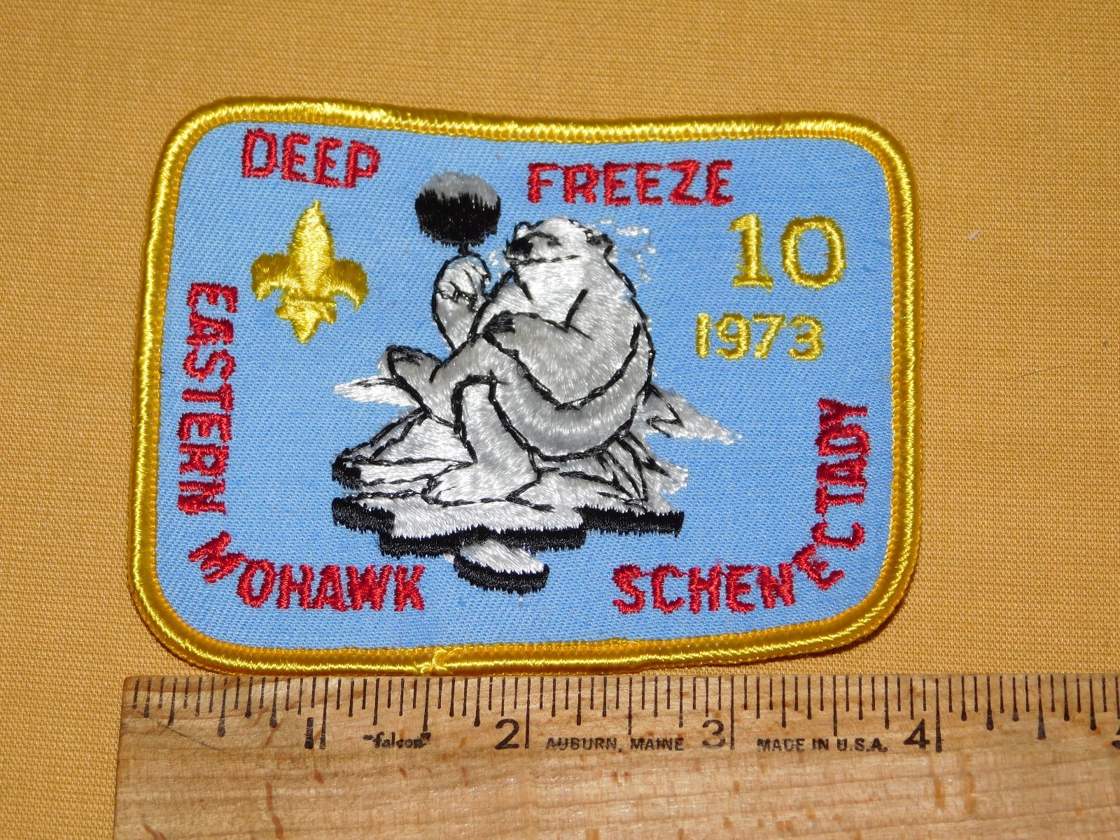 VINTAGE BSA BOY SCOUTS OF AMERICA PATCH 1973 SCHENECTADY MOHAWK  DEEP FREEZE