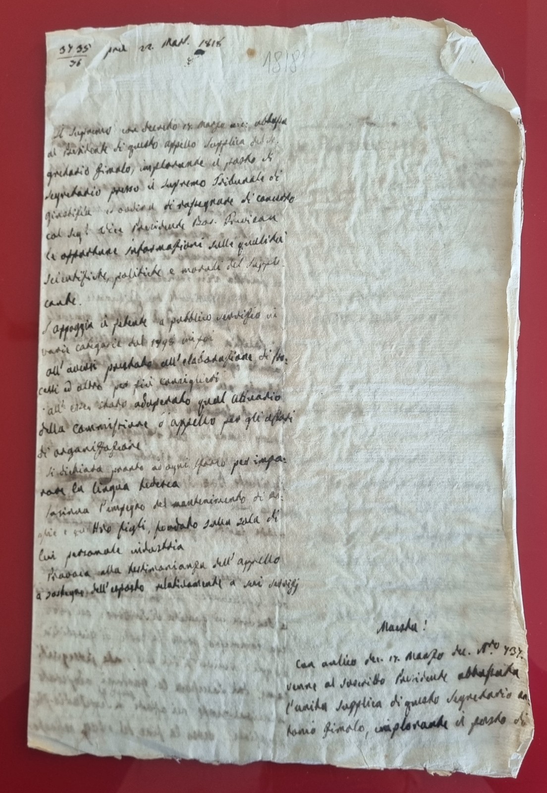 historical manuscript - 1814 - related to political and military petitions or re