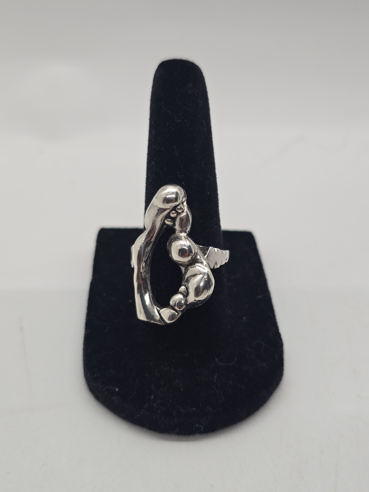 Vintage modernist silver sterling ring, size: 6, Vintage modernist silver sterling ring, size: 6,