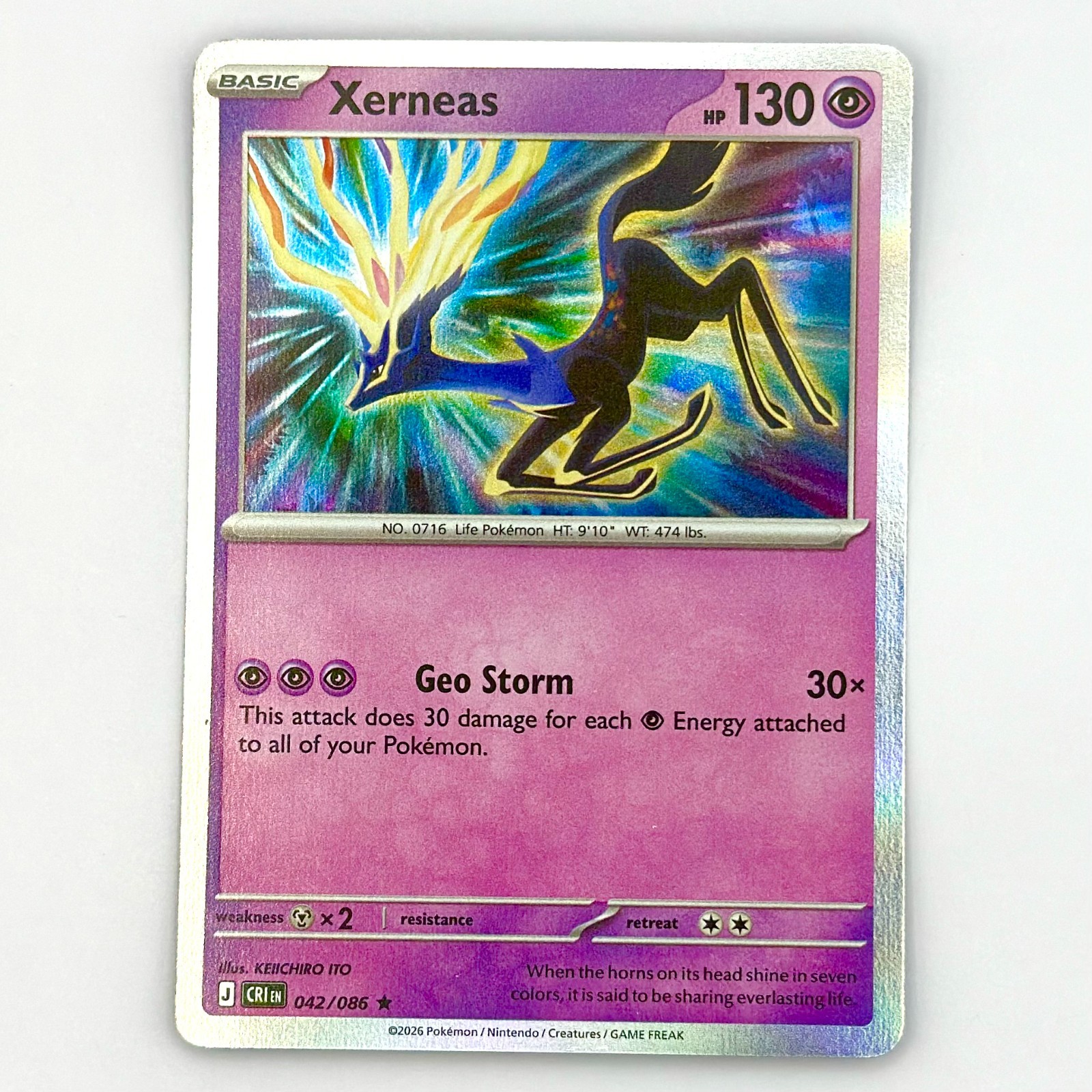 Xerneas 042/086 Rare Chaos Rising Pokemon Holo Near Mint