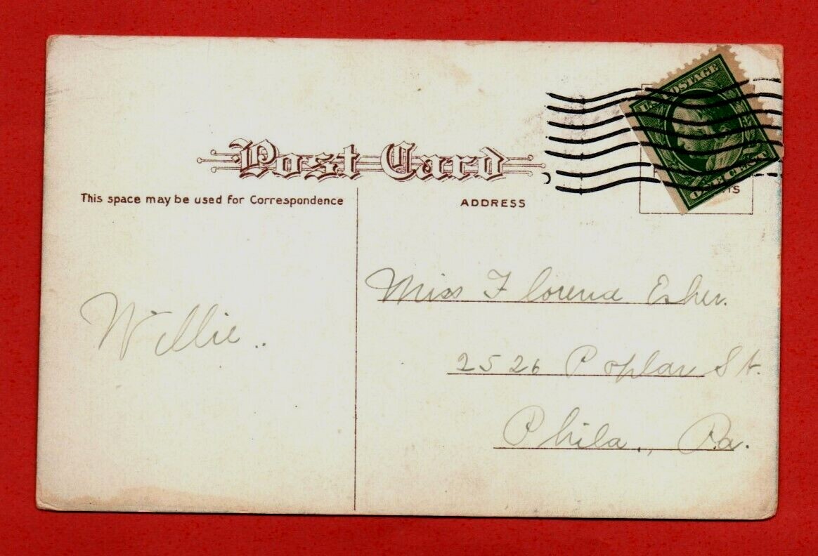 1900s US postcard to PHILADEPHIA PA of LAKE VIEW, WASHINGTON PARK Albany NY 