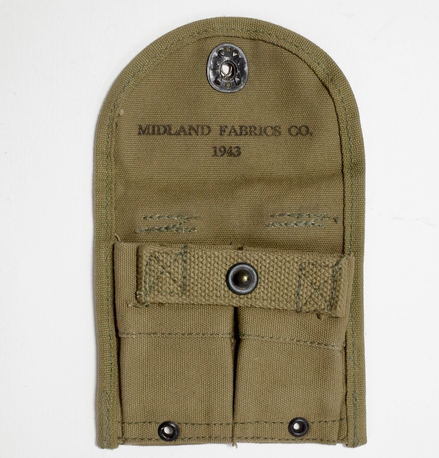 original WW 2 MIDLAND FABRICS CO 1943 US M1 30 Carbine AMMO Magazine POUCH NICE
