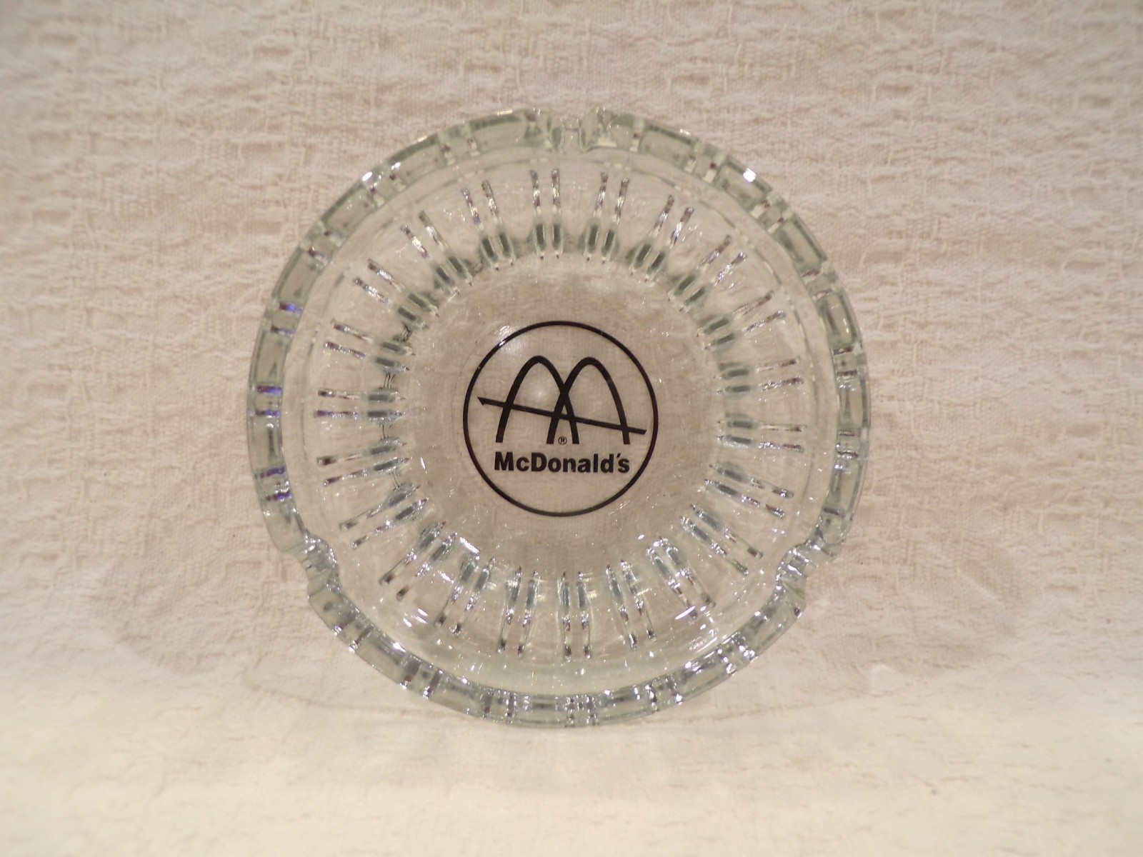 Vintage McDonald\'s Restaurants Fast Food Advertising Glass Ashtray Hamburgers