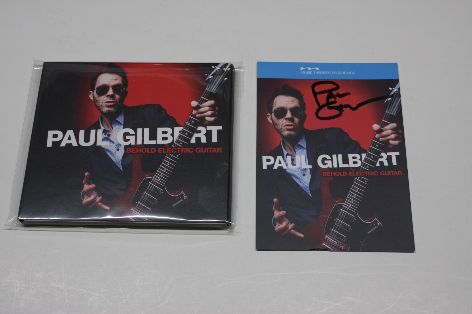 Paul Gilbert Behold Electric Guitar Signed Postcard with CD Included Mr. Big