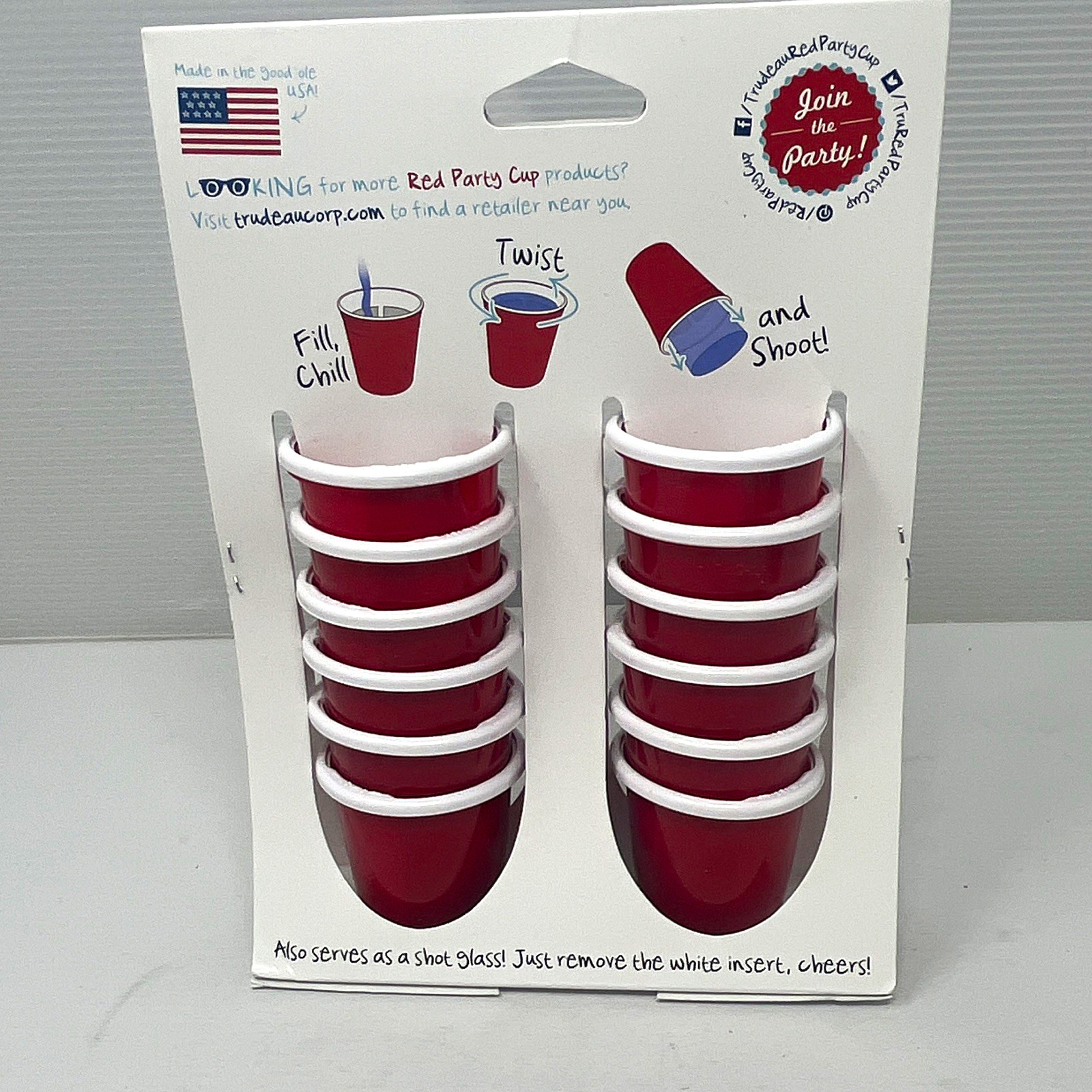 Red Party Cup Twist 'n Shot Reusable Stackable BPA-Free Shot Glasses 12pc 2oz Red Party Cup Twist 'n Shot Reusable Stackable BPA-Free Shot Glasses 12pc 2oz