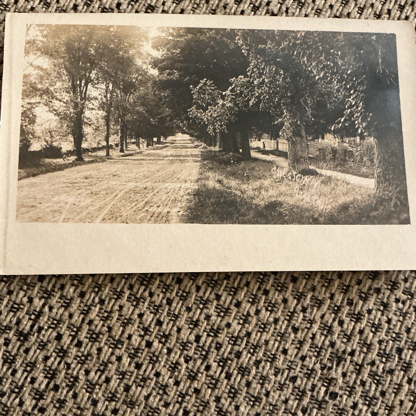 RPPC, Chester,New Hampshire,photo by L.W.Rand,circa 1900-10.Rustic dirt road.