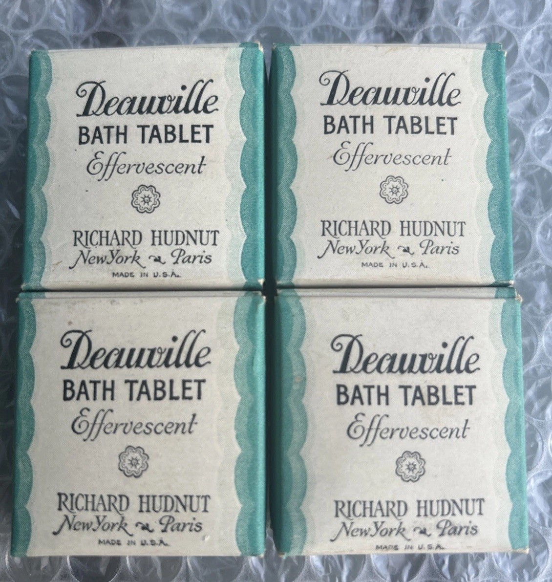 Vintage Lot Of  (4) Richard Hudnut Deauville Effervescent Bath Tablets