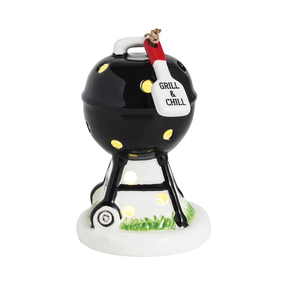 Mud Pie Black Ceramic Grill LED Sitter Mud Pie Black Ceramic Grill LED Sitter