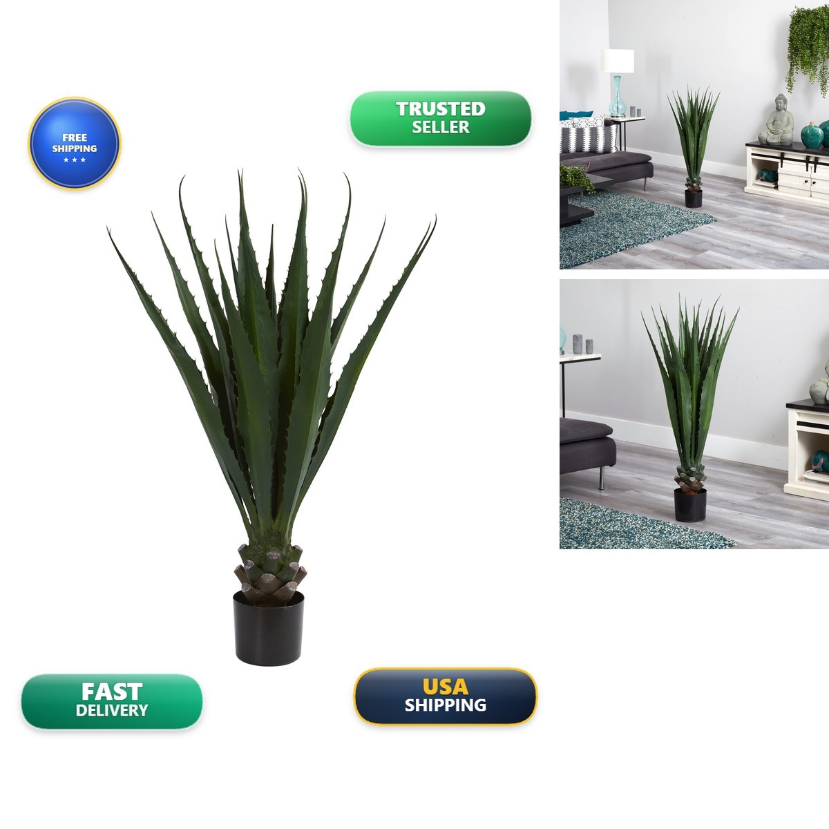 Nearly Natural 45in Agave Artificial Plant 6932