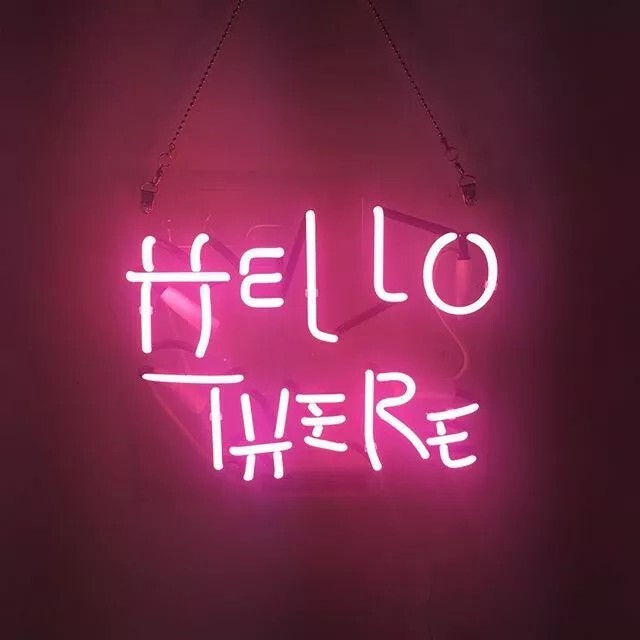 Hello There Pink Acrylic Neon Sign 14\