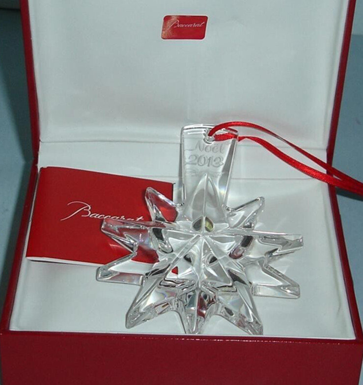 Baccarat Clear Crystal Christmas Noel Star Ornament 2013 #2804657 New in Box