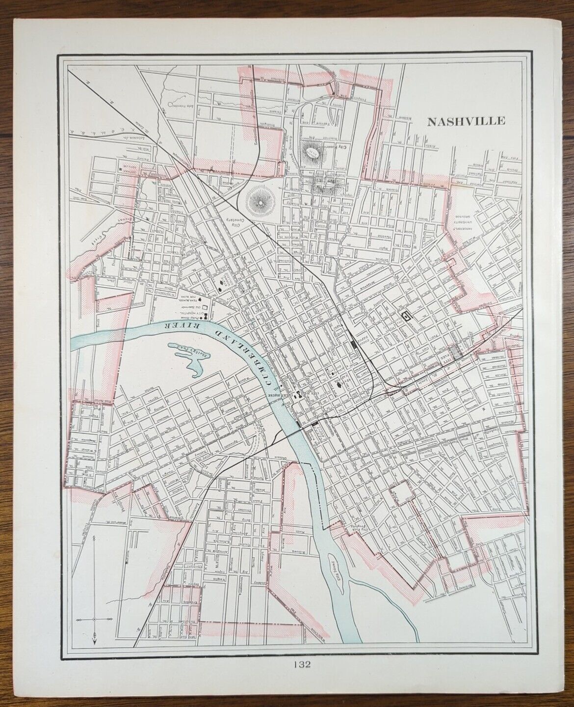 Vintage 1901 NASHVILLE TENNESSEE Map 11\