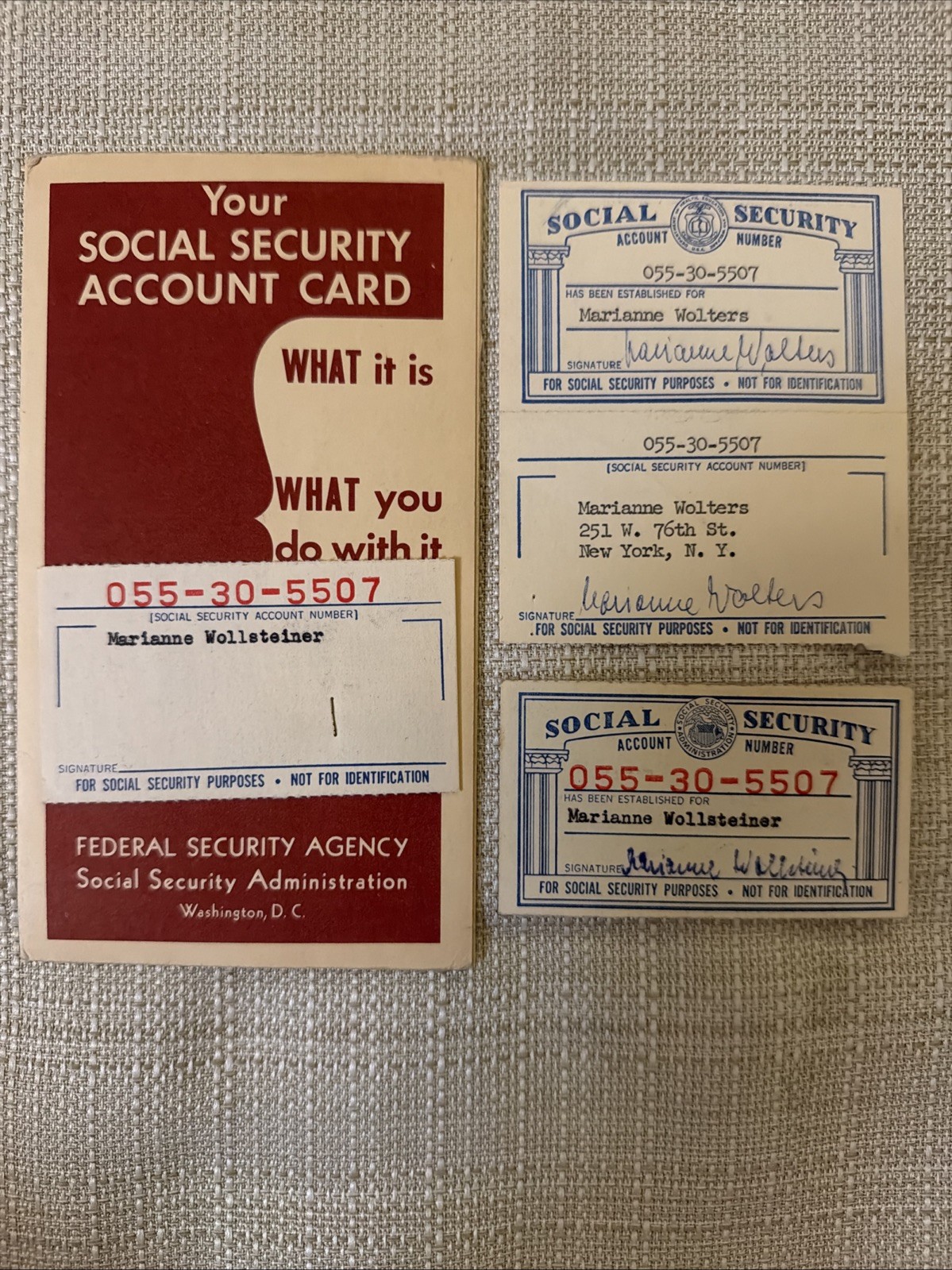 Vintage Social Security Card 1936