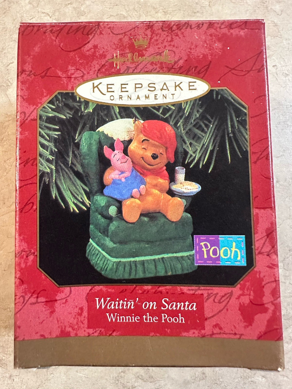 Vintage Hallmark Keepsake Winnie The Pooh Waitin' on Santa Handcrafted Ornament