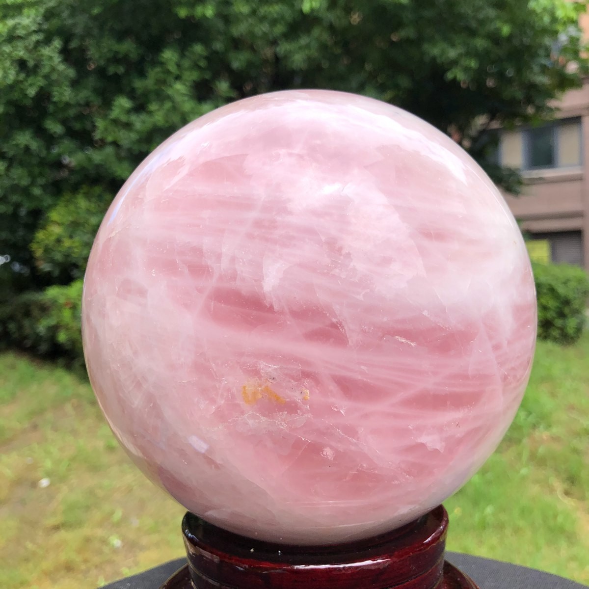 9.48LB Natural Pink Rose Quartz Crystal Sphere Ball Healing Reiki 1589
