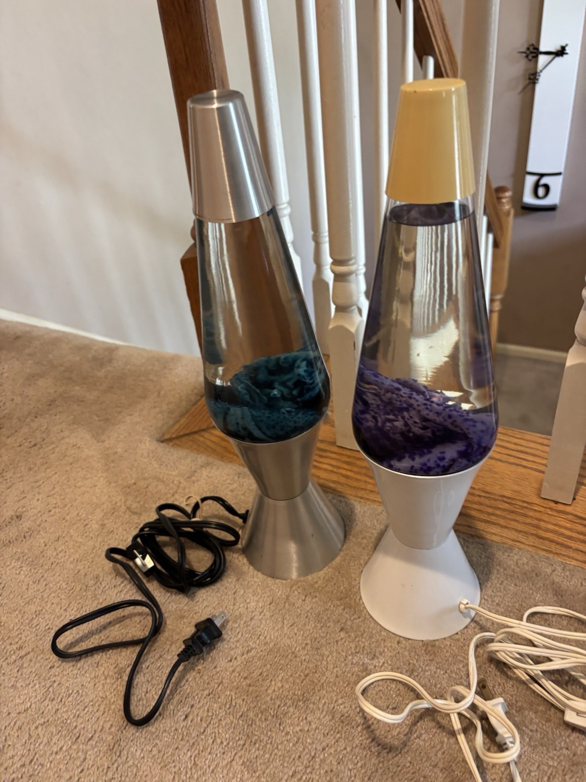 Vintage lot, TWO Lava Lite Lamps, 1990'S PURPLE AND BLUE BOTH WORK Vintage lot, TWO Lava Lite Lamps, 1990'S PURPLE AND BLUE BOTH WORK