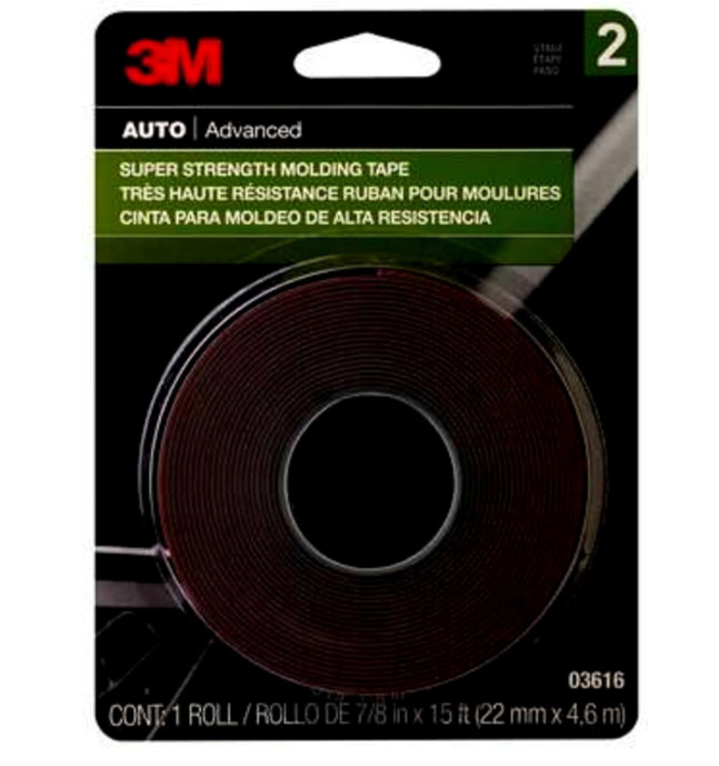 3M Super-Strength Molding Tape, 03616, 7/8 in x 15 ft, 1 Roll