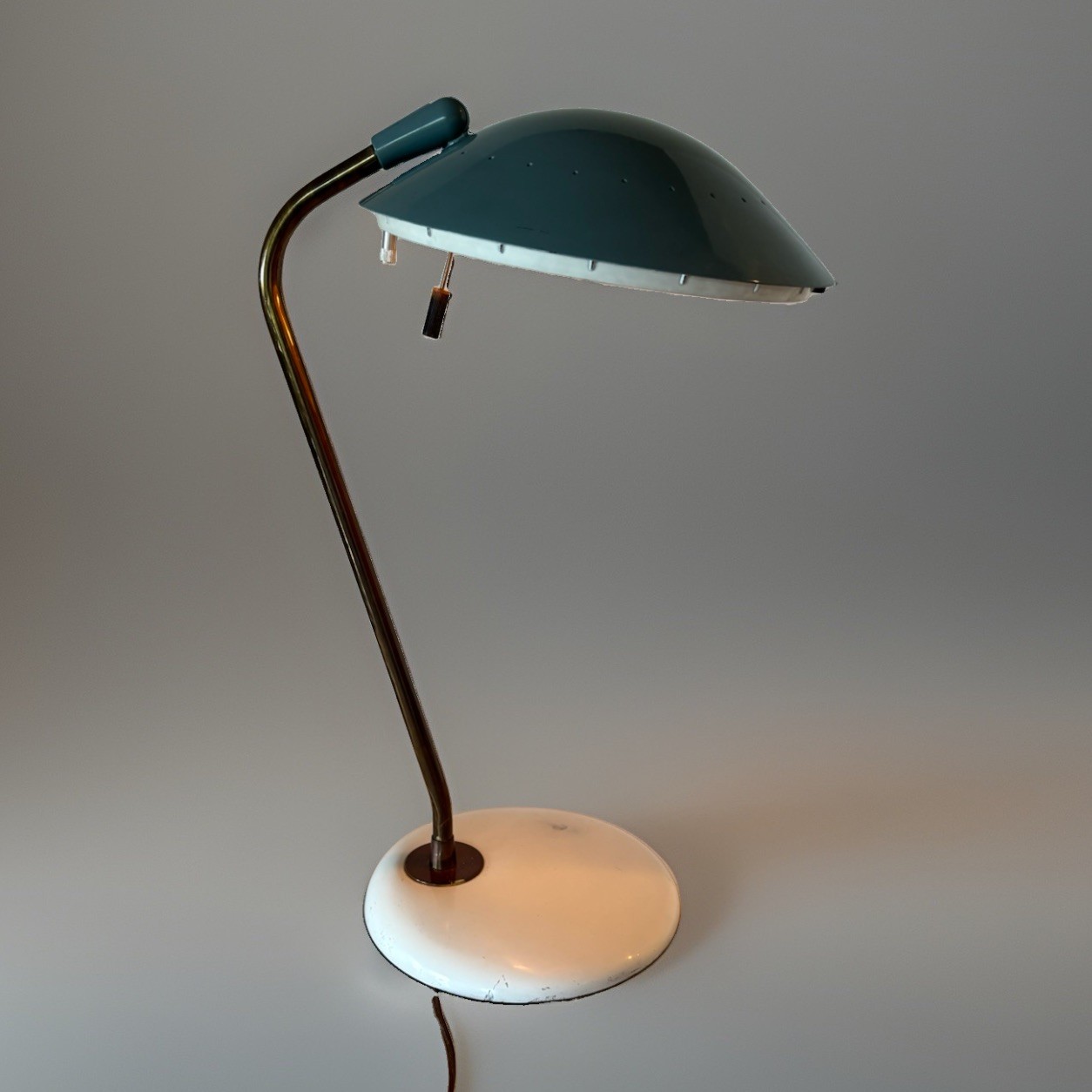 1950s Mid Century Modern Atomic UFO Desk Lamp by Gerald Thurston for Lightolier