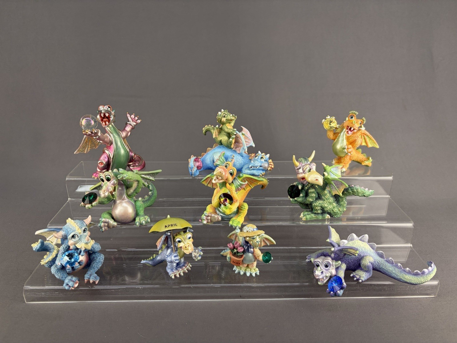 10 Franklin Mint Mood Dragons Limited Edition Bliss Sneaky Flirty Happy +