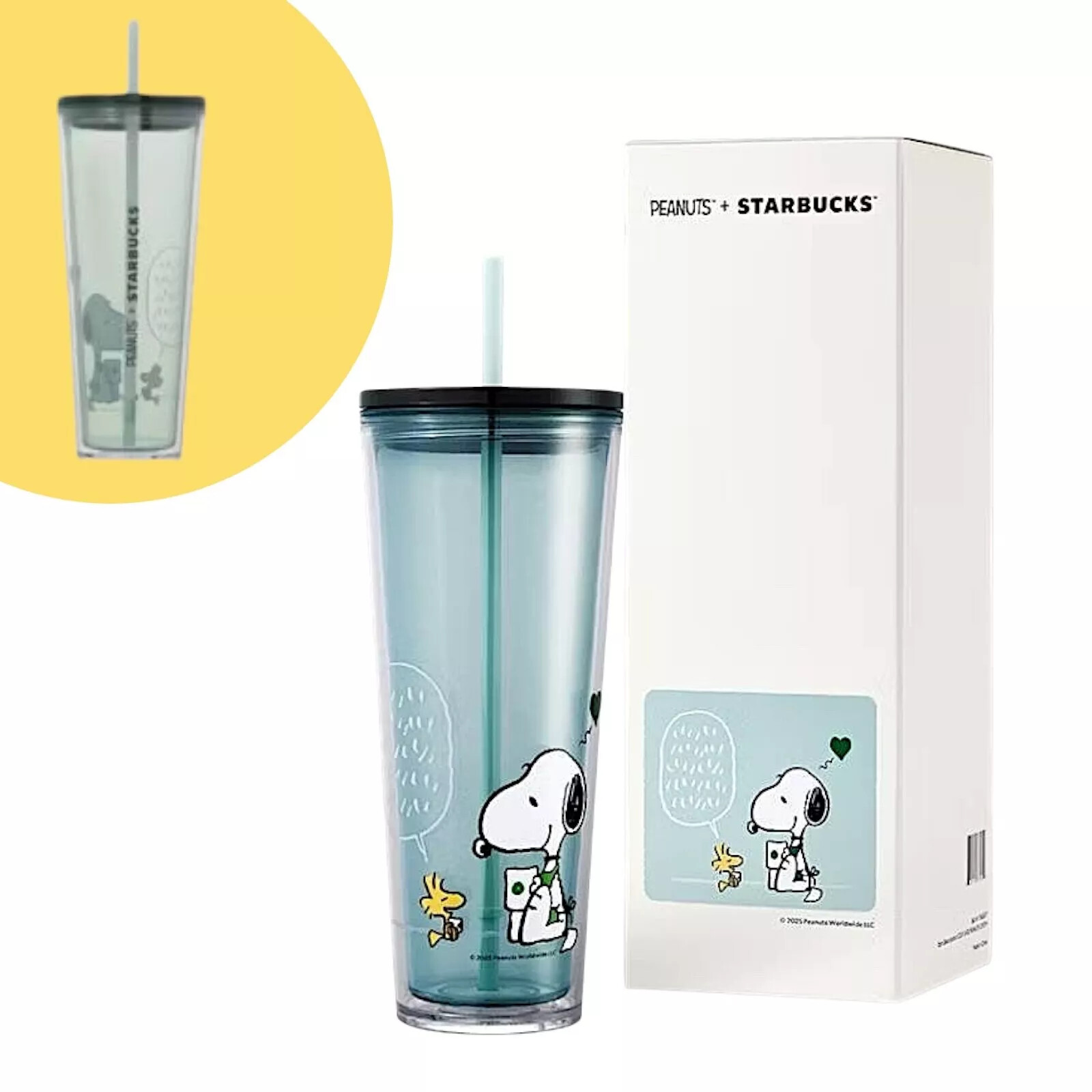 2025 Limited Edition Starbucks Cold Brew Cup Peanuts Joe Kind Snoopy Love 24 oz.