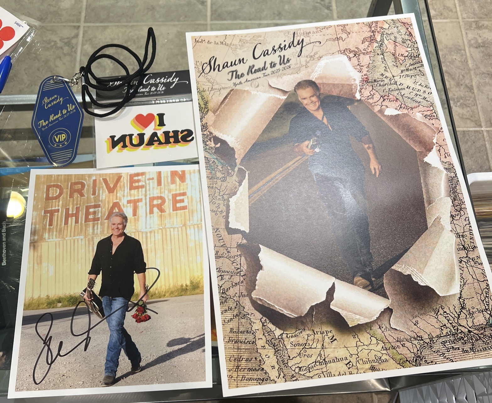 Shaun Cassidy AUTOGRAPHED VIP Swag - Road to Us 25-26 Tour Photo Poster Sticker