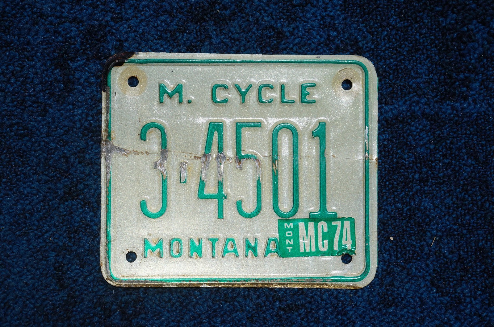 1974 Montana MOTORCYCLE License Plate