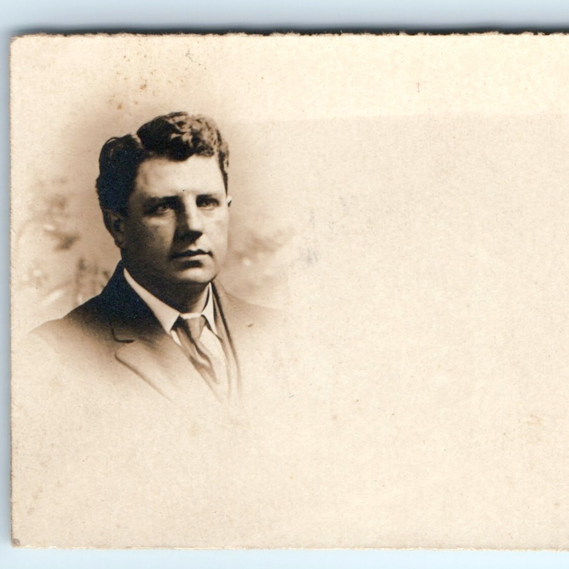 Vtg c1910s Man Portrait Real Photo Calling Card Antique 3.25\