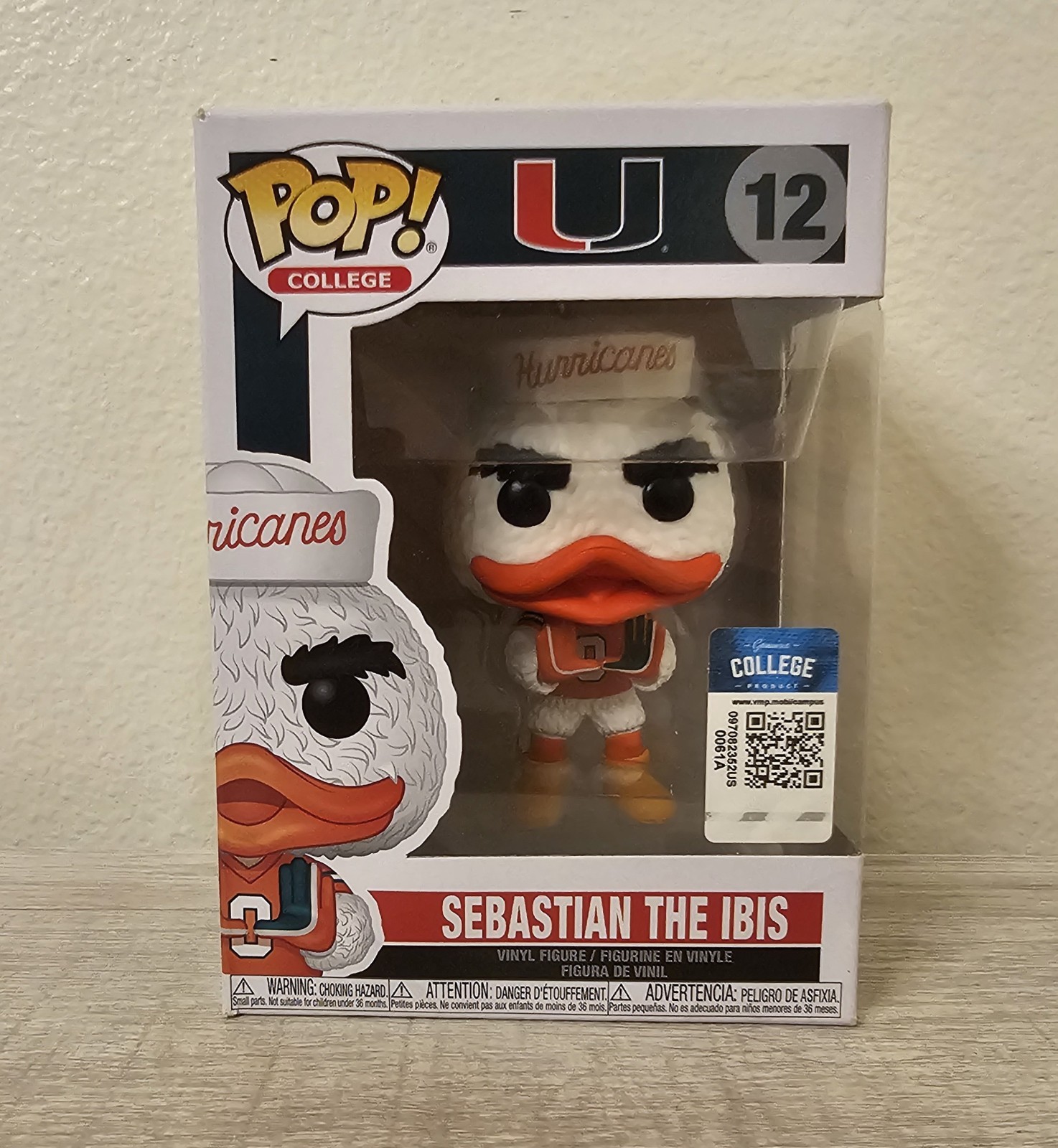Funko Pop College Mascots Miami Hurricanes Sebastian The Ibis #12 NCAA Figure