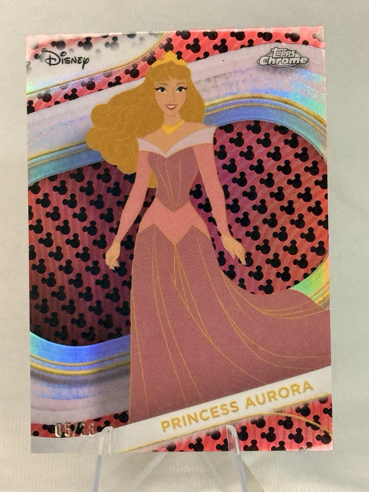 Topps 2025 Disney Chrome Princess Aurora #120 Serial Numbered Trading Card /28