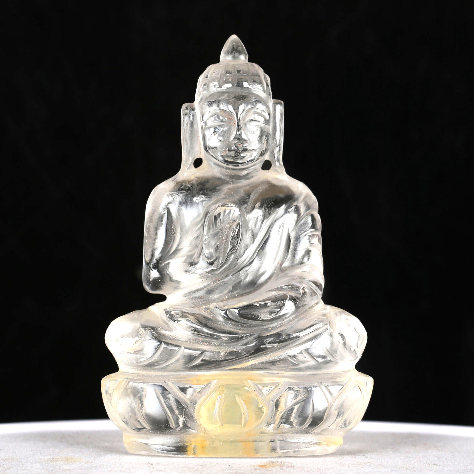 699.00 Ct - Genuine White Quartz Hand carved Buddha Statue for Gifting to Loved