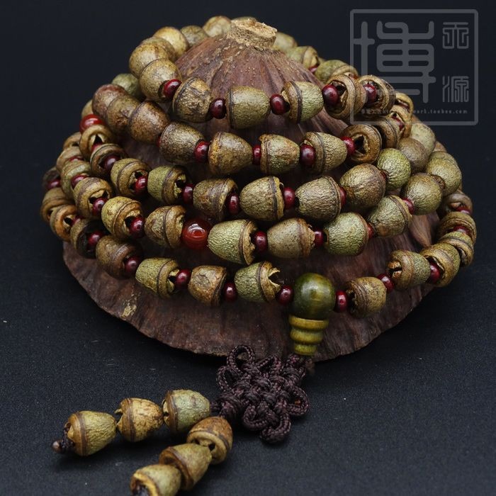 108pcs 8mm Golden Bell Bodhi Mala Beaded Bracelet Necklace
