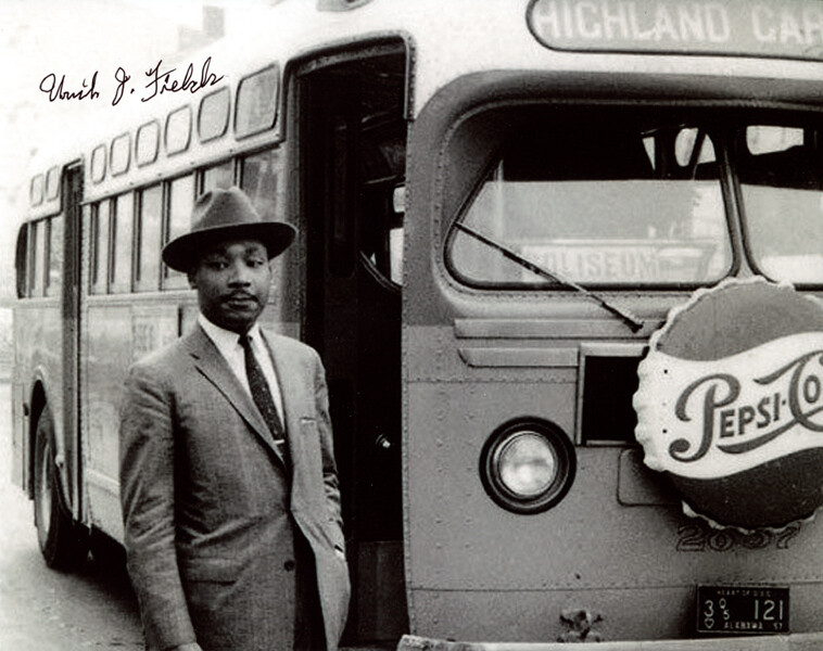 URIAH J. FIELDS SIGNED 8x10 PHOTO MONTOMERY BUS MARTIN LUTHER KING BECKETT BAS