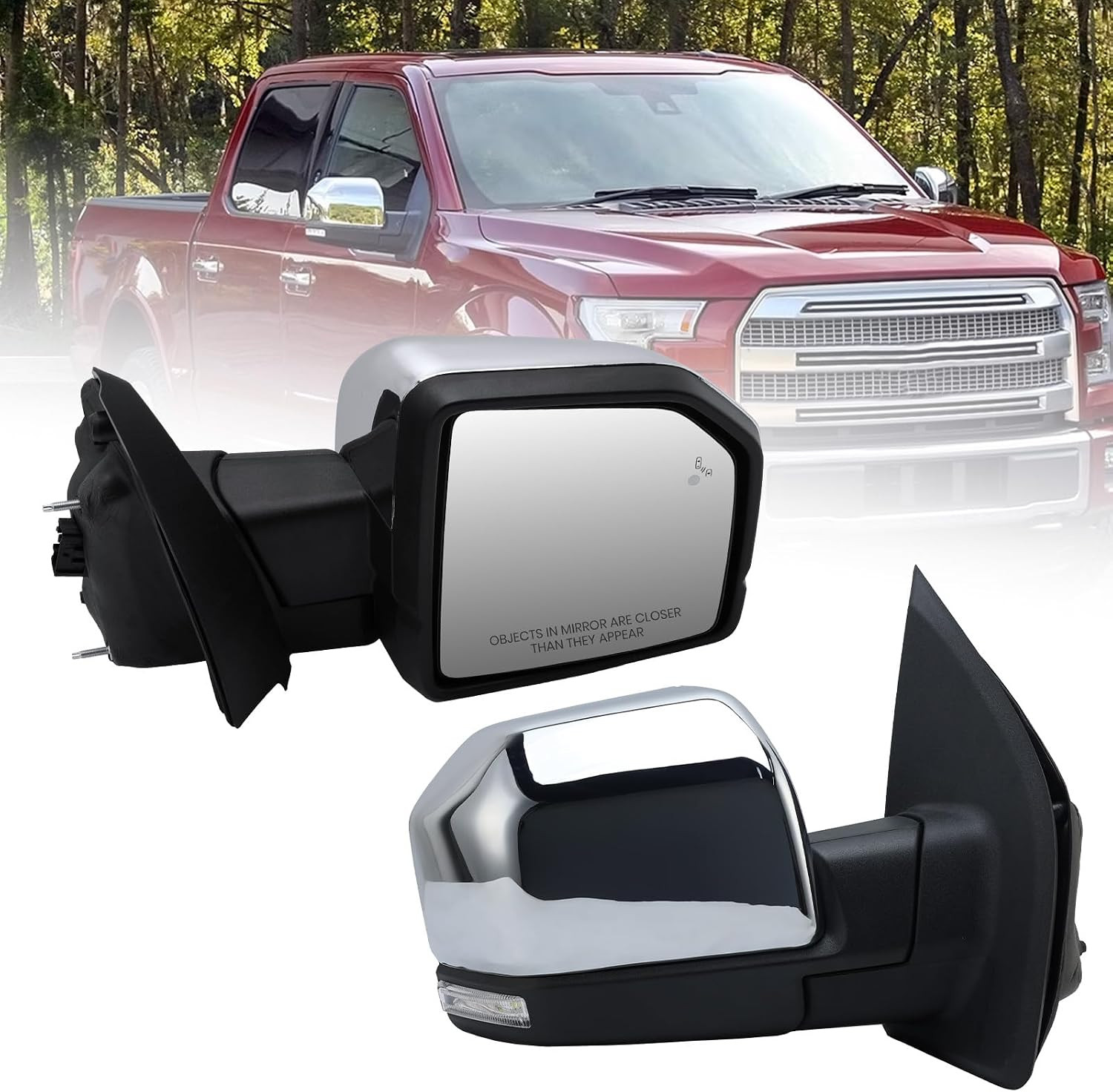 Right Passenger Side Mirror Fits 2015-2018 Ford F150 Mirrors with Power,Heated,P