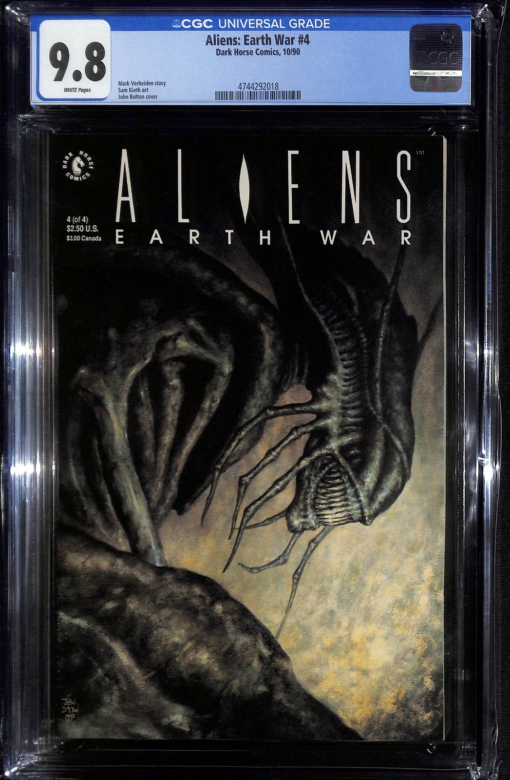 [CGC 9.8] Aliens: Earth War #4 John Bolton Cover 1990 Dark Horse Graded Comics