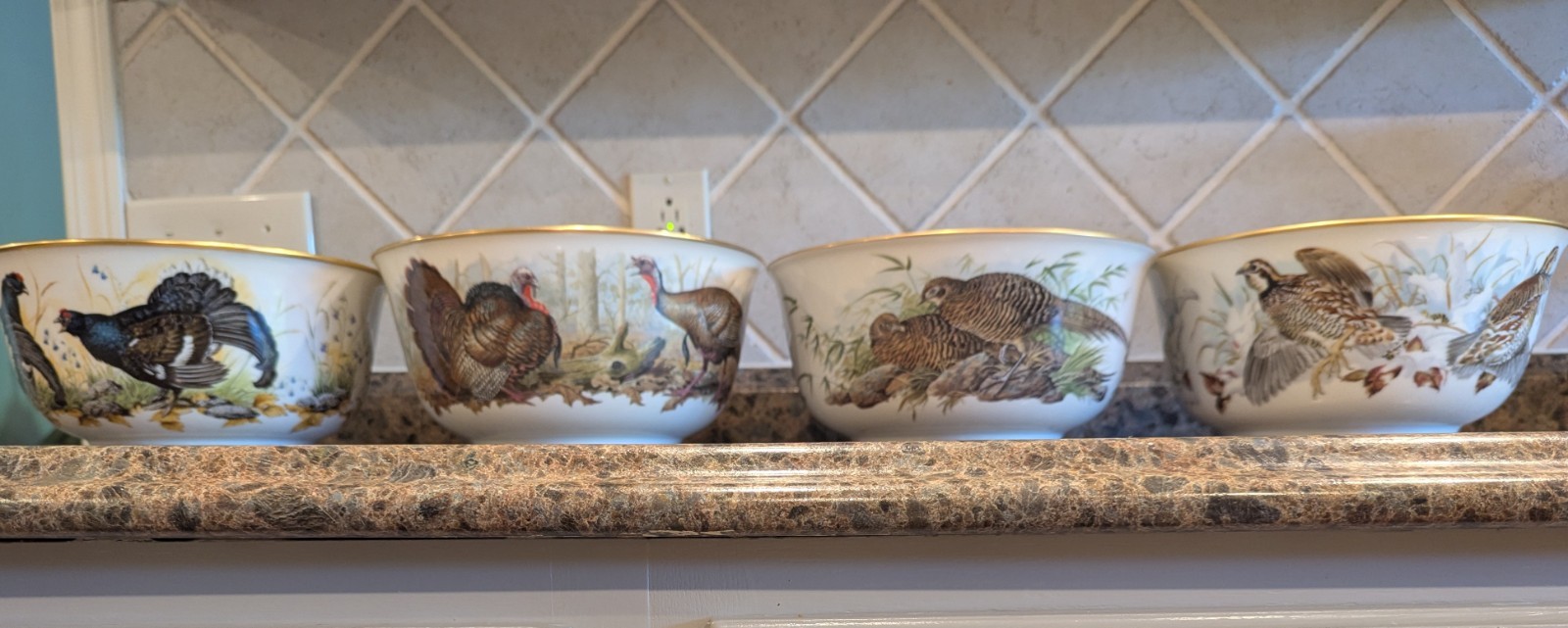 Rare Franklin Mint Game Bird Bowls By Basil Ede. Rare Franklin Mint Game Bird Bowls By Basil Ede.