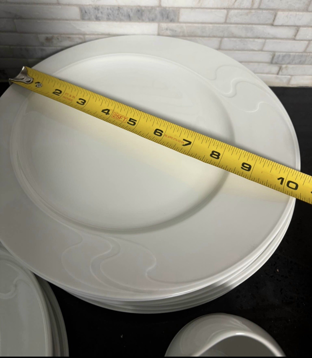 Set of 6 Rosenthal Studio-linie Asymmetria White Porcelain Dinner Plate 10-3/8