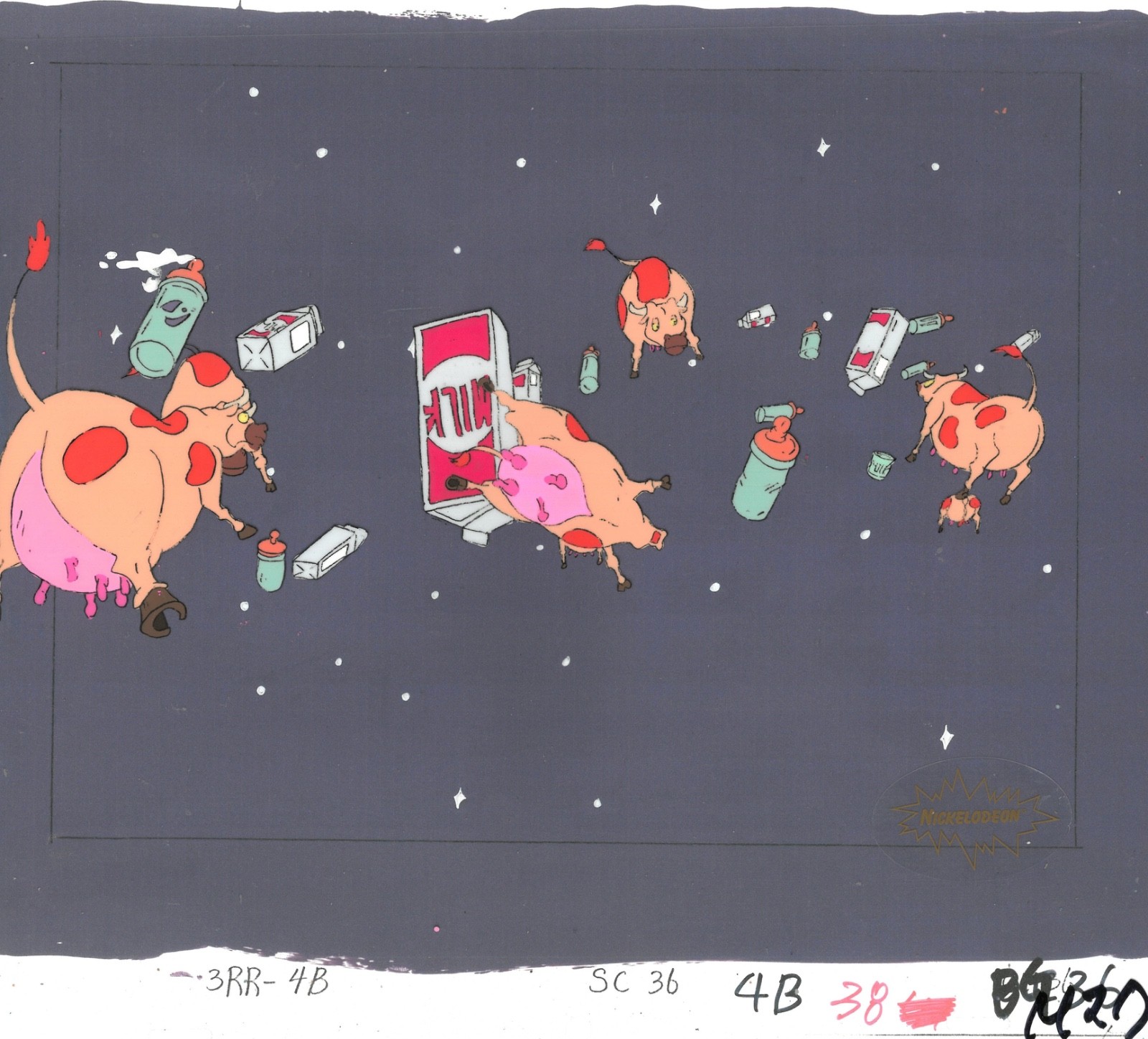 Rugrats Original 1990\'s Production Cel Animation Art 90\'s Nickelodeon Milkly Way