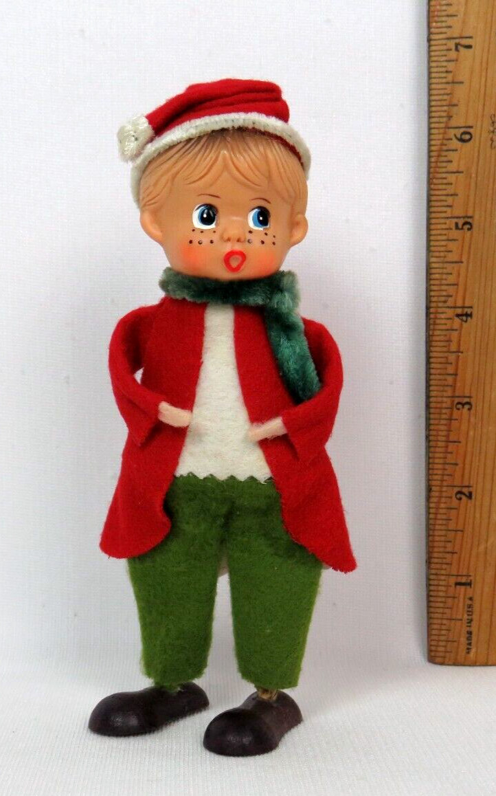 VTG 1950s 60s RUBBER FACE / CELLULOID CHRISTMAS BOY DELTA OF JAPAN 6\