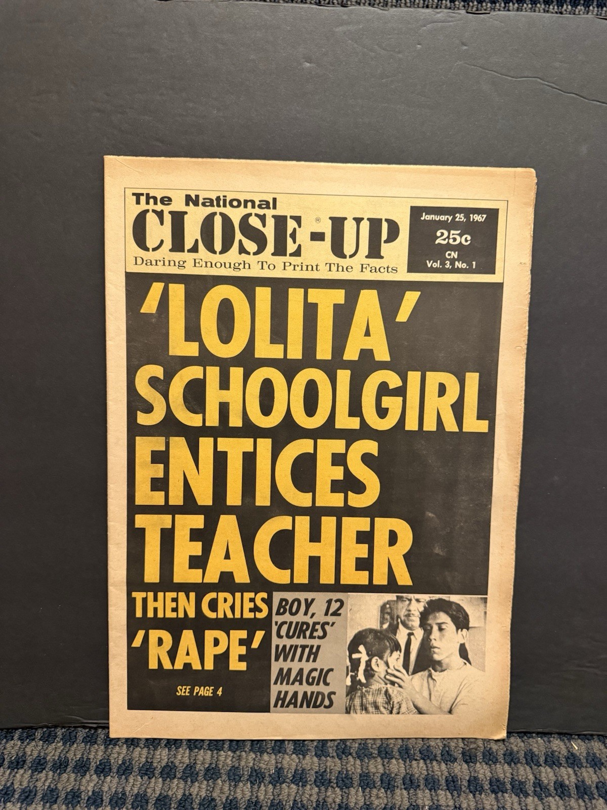 1967 Jan 5th National Close-Up Newspaper, Lolita Schoolgirl Entices Teacher (10U