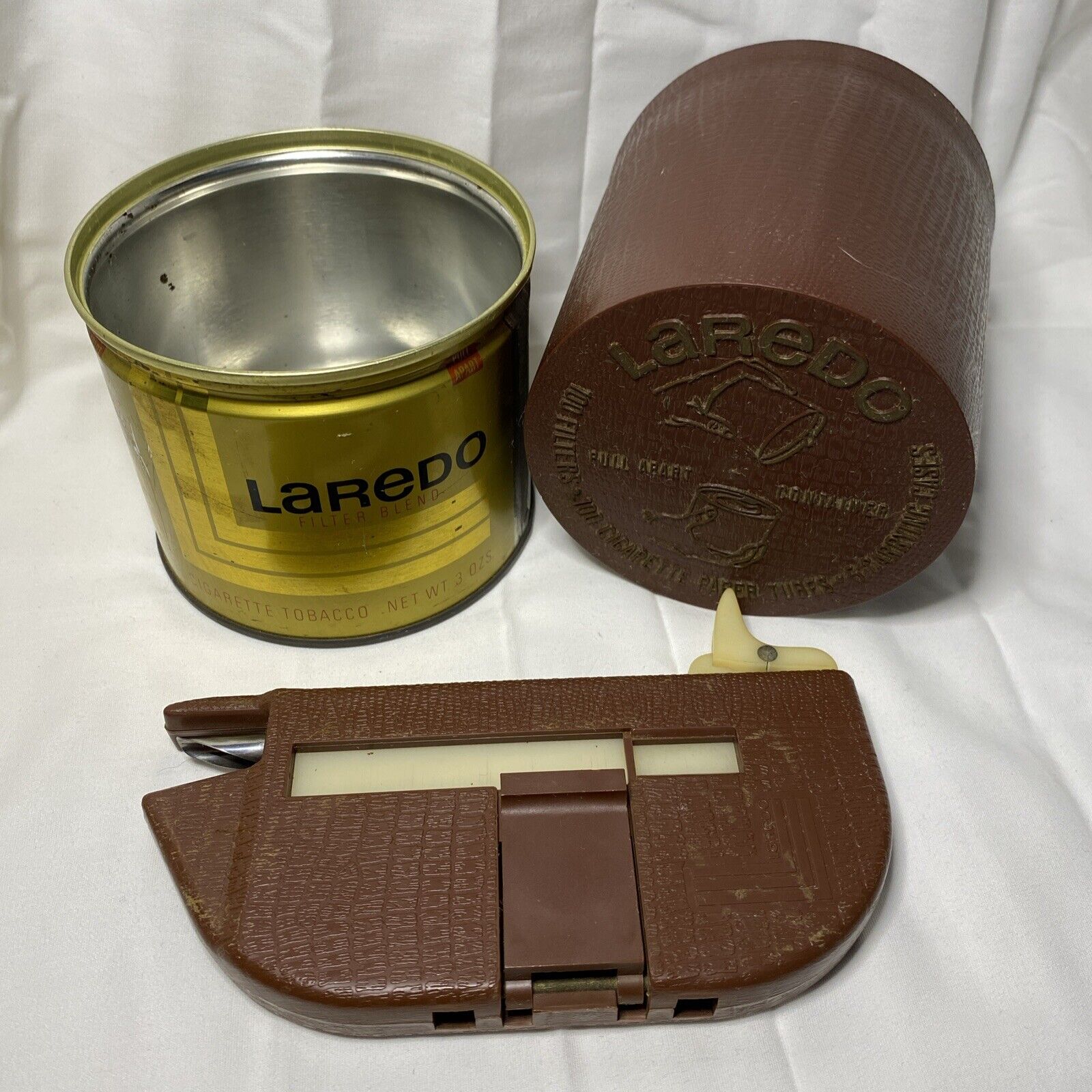 Vintage Laredo Brown & Williamson Filter Cigarette Maker and Empty Can