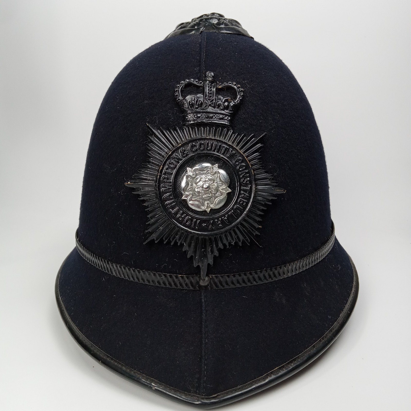Vintage Christys Northamptonshire Constabulary Police Custodian Helmet KingsC