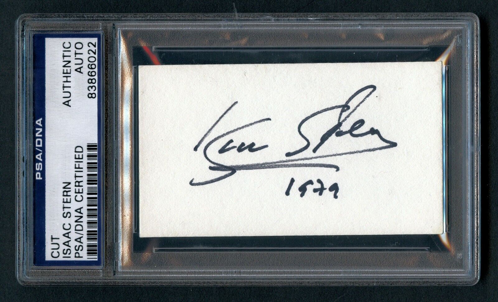 Isaac Stern signed autograph auto 1.5x3.5 cut American Violinist PSA Slabbed