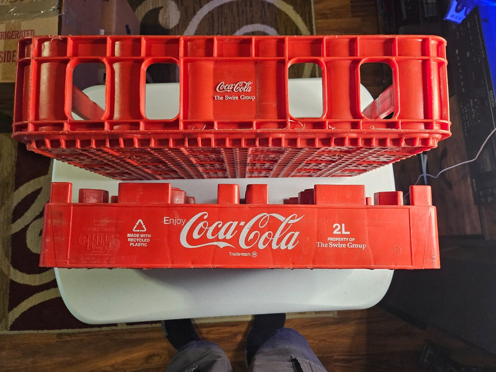 Vintage - 2 Coca-Cola 2L Plastic Bottle Crates Swire Group Red Coke Advertising