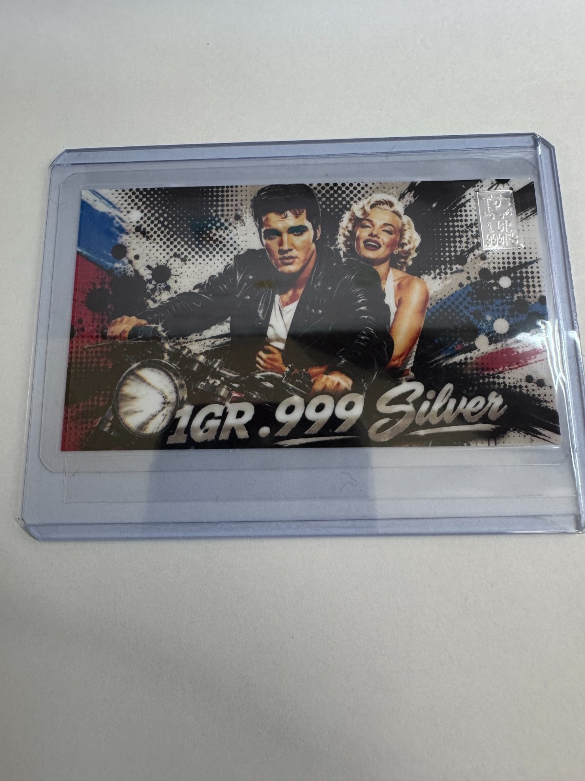 Elvis Pressley and Marilyn Monroe Fan Art Card With 1 Grain of Silver