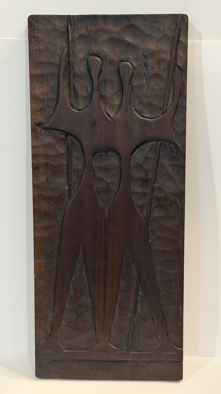 MCM Carved Wood Brutalist-Inspired Wall Plaque Bruno Giorgi “Os Guerreiros”